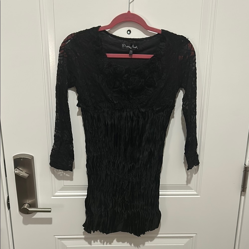 💗Vintage? Black Lingerie Lace Dress